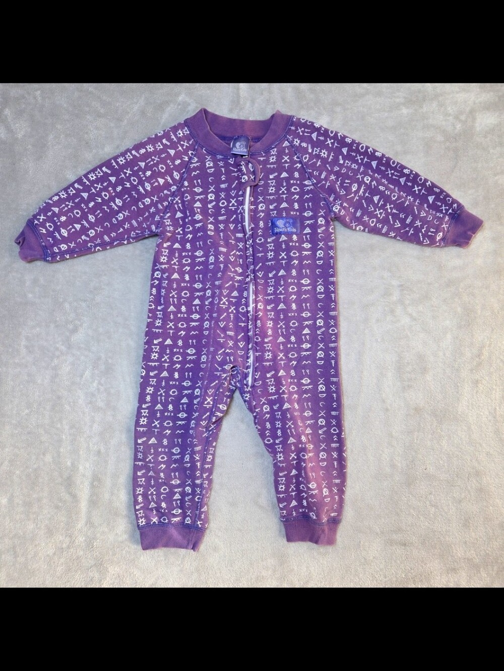 Vintage Roots Kids Purple One Piece Jumpsuit Romper Made in Canada Cotton Size 2